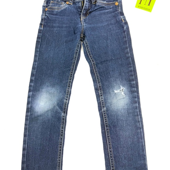 Cherokee Girls Dark Wash Skinny Jeans Size 5T – Distressed Knee - Picture 2 of 7